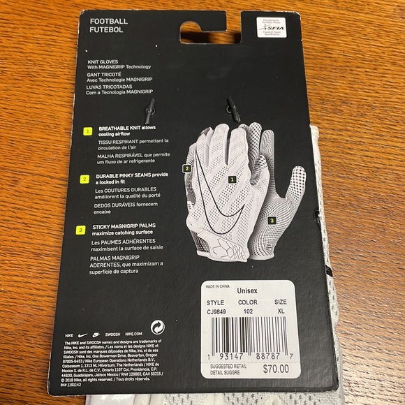 Nike Air Jordan Vapor Knit Football Gloves. Size XL. NWT. - Picture 5 of 11